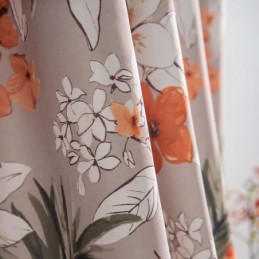 Cotton Linen Curtain Made to Measure Curtain American Style Flower Printed