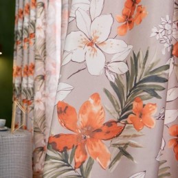 Cotton Linen Curtain Made to Measure Curtain American Style Flower Printed