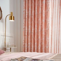 Curtain Made to Measure Curtain American Style Plant Printed Semi Blackout