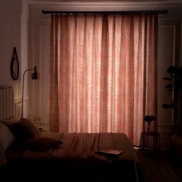 Curtain Made to Measure Curtain American Style Plant Printed Semi Blackout