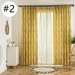 Curtain Made to Measure Curtain American Style Plant Printed Semi Blackout