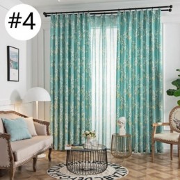 Curtain Made to Measure Curtain American Style Plant Printed Semi Blackout