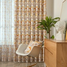 Semi Blackout Curtain Made to Measure Curtain American Style Plant Printed