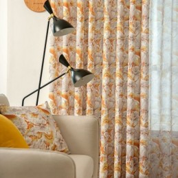 Semi Blackout Curtain Made to Measure Curtain American Style Plant Printed