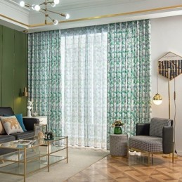 Semi Blackout Curtain Made to Measure Curtain American Style Plant Printed