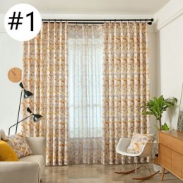 Semi Blackout Curtain Made to Measure Curtain American Style Plant Printed