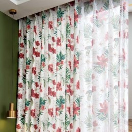 Curtains American Style Plant Printed