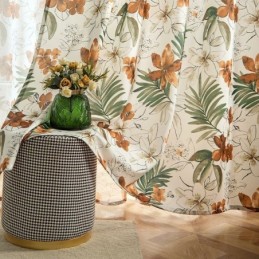 Curtains American Style Plant Printed