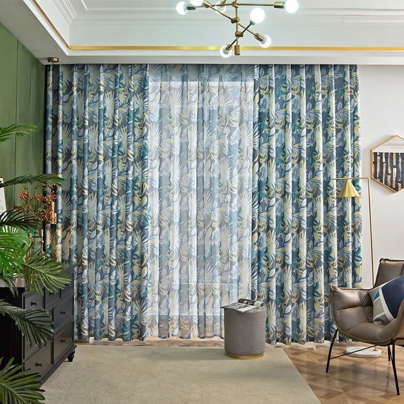 American Style Curtain Made to Measure Curtain Plant Printed