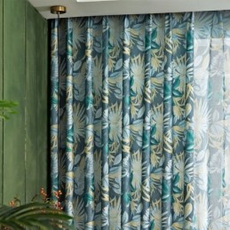 American Style Curtain Made to Measure Curtain Plant Printed