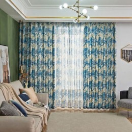 American Style Curtain Made to Measure Curtain Plant Printed