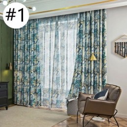 American Style Curtain Made to Measure Curtain Plant Printed