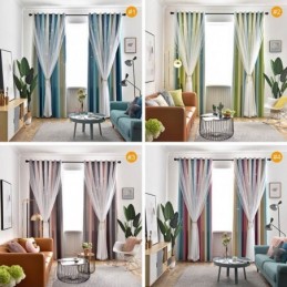 Blackout Curtain Made to Measure Curtain Hollow Star With Sheer Bedroom