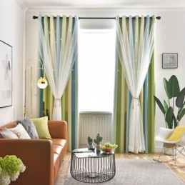 Blackout Curtain Made to Measure Curtain Hollow Star With Sheer Bedroom