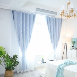 Fresh Max Blackout Curtain Made to Measure Curtain Hollow Star With Sheer Kids Room