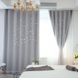 Fresh Max Blackout Curtain Made to Measure Curtain Hollow Star With Sheer Kids Room