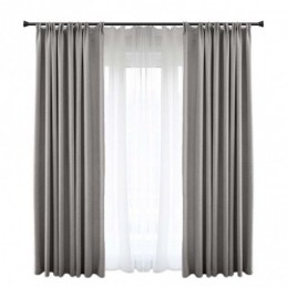 Solid Grey Blackout Curtain...