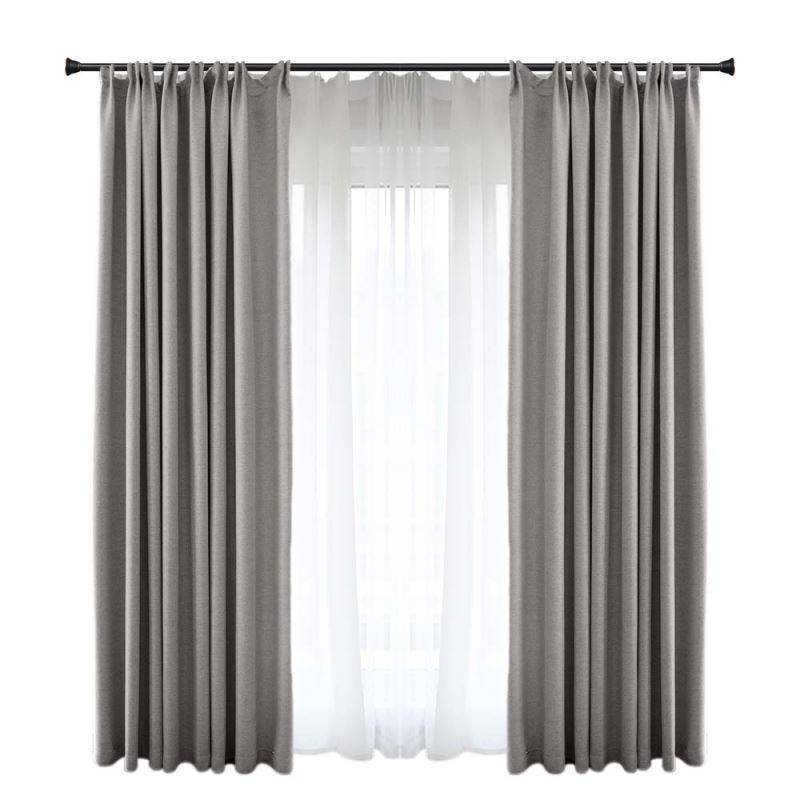 Solid Grey Blackout Curtain Made to Measure Curtain Modern Simple Living Room Bedroom Fabric