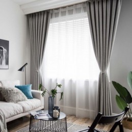 Solid Grey Blackout Curtain Made to Measure Curtain Modern Simple Living Room Bedroom Fabric