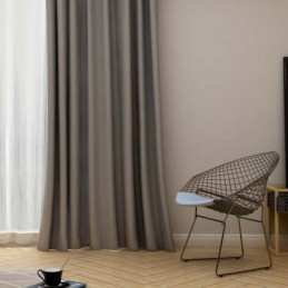 Modern Grey Blackout Curtain Made to Measure Curtain Solid Color Silk Imitation Living Room Bedroom Fabric