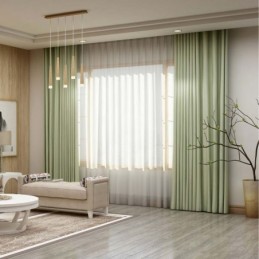 Solid Light Green Curtain...