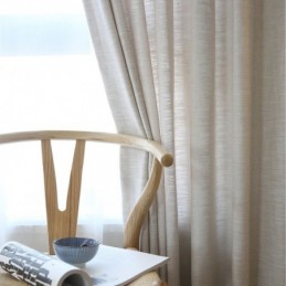 Modern Curtain Made to Measure Curtain Environment Protective Cotton and Linen Living Room Solid Color