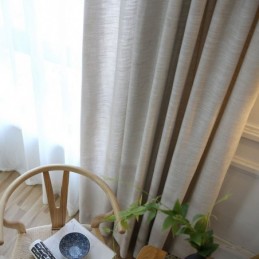 Modern Curtain Made to Measure Curtain Environment Protective Cotton and Linen Living Room Solid Color