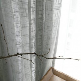 Grey Sheer Curtain Made to Measure Curtain Breathable Solid Color Voile Living Room Bedroom