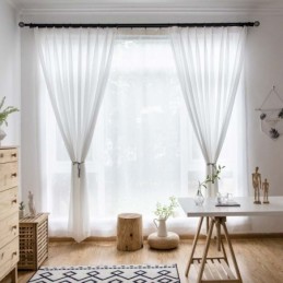 White Chiffon Sheer Curtain...