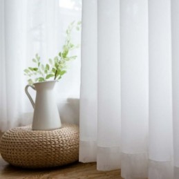 White Chiffon Sheer Curtain Made to Measure Curtain Modern Breathable Living Room Bedroom Nursery Fabric