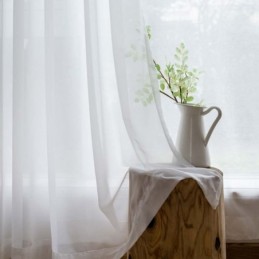White Chiffon Sheer Curtain Made to Measure Curtain Modern Breathable Living Room Bedroom Nursery Fabric