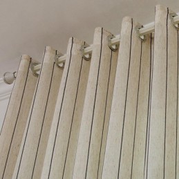 Nordic Simple Sheer Curtain Made to Measure Curtain Stripes Jacquard Environment Protective Linen Blended Fabric