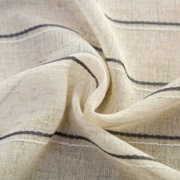 Nordic Simple Sheer Curtain Made to Measure Curtain Stripes Jacquard Environment Protective Linen Blended Fabric