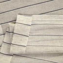 Nordic Simple Sheer Curtain Made to Measure Curtain Stripes Jacquard Environment Protective Linen Blended Fabric