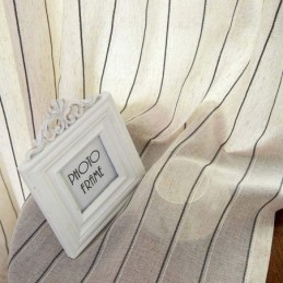 Nordic Simple Sheer Curtain Made to Measure Curtain Stripes Jacquard Environment Protective Linen Blended Fabric