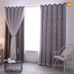 Curtains with Stars Romantic Blackout Window Sheer for Living Room Bedroom