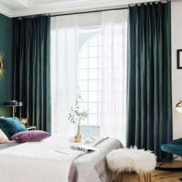 Max Blackout Curtain Made to Measure Curtain Velvet Imitation Dark Solid Color Bedroom