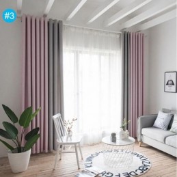 Double Colors Splicing Curtain Made to Measure Curtain Modern Simple Semi Blackout Living Room Bedroom Fabric