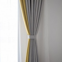 Double Colors Splicing Curtain Made to Measure Curtain Modern Simple Semi Blackout Living Room Bedroom Fabric