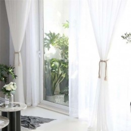 Solid White Sheer Curtain Made to Measure Curtain Modern Simple Living Room Bedroom Study Fabric