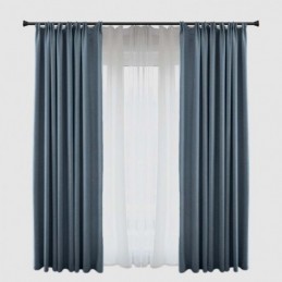 Solid Blue Blackout Curtain...