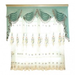 Breathable Embroidery Sheer Curtain Made to Measure Curtain American Luxury Window Treatment