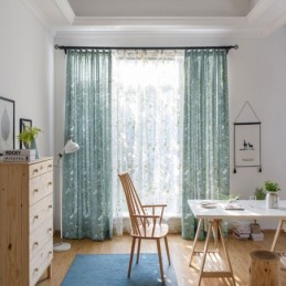 Blackout Curtain Made to Measure Curtain American Pastoral Bird Printing Breathable Window Shade