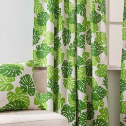 Banana Leaf Printing Curtain Made to Measure Curtain Nordic Style Living Room Bedroom Study Semi Blackout Fabric