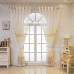 Nordic Sheer Curtain Made to Measure Curtain Vine Embroidery Living Room Bedroom