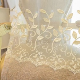 Nordic Sheer Curtain Made to Measure Curtain Vine Embroidery Living Room Bedroom