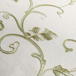 Japanese Style Curtain Made to Measure Curtain Minimalist Green Leaf Embroidered Living Room Bedroom