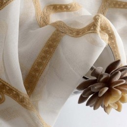 Honeycomb Embroidery Sheer Curtain Made to Measure Curtain American Abstract Living Room Bedroom Fabric