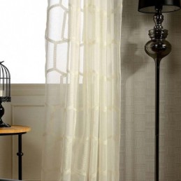 Honeycomb Embroidery Sheer Curtain Made to Measure Curtain American Abstract Living Room Bedroom Fabric