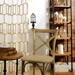 Honeycomb Embroidery Sheer Curtain Made to Measure Curtain American Abstract Living Room Bedroom Fabric